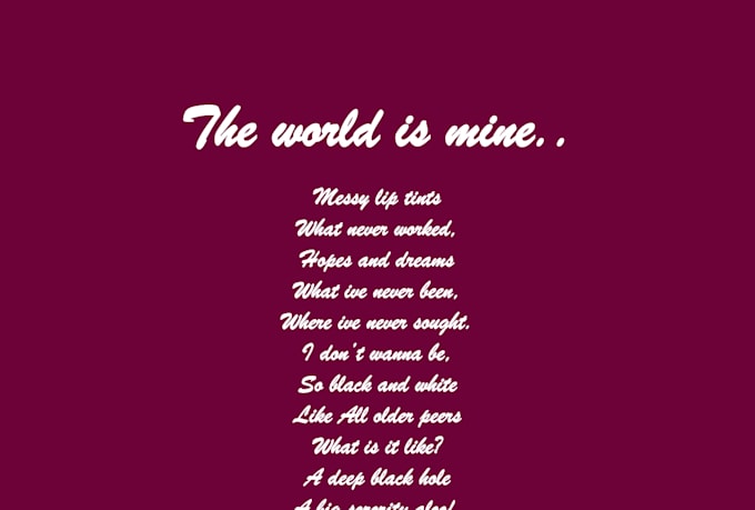 create a good creative poem